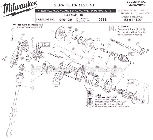 Milwaukee 0101-20 (SER 064B) Electric Drill / Driver Page A Diagram