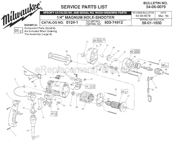 Milwaukee 0124-1 (SER 603-74912) Electric Drill / Driver Page A Diagram