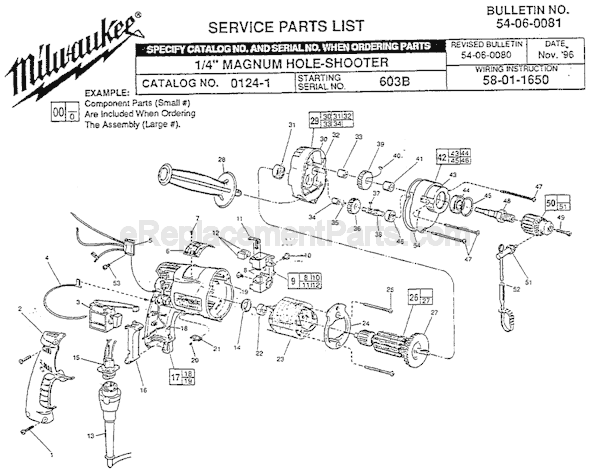 Milwaukee 0124-1 (SER 603B) Electric Drill / Driver Page A Diagram
