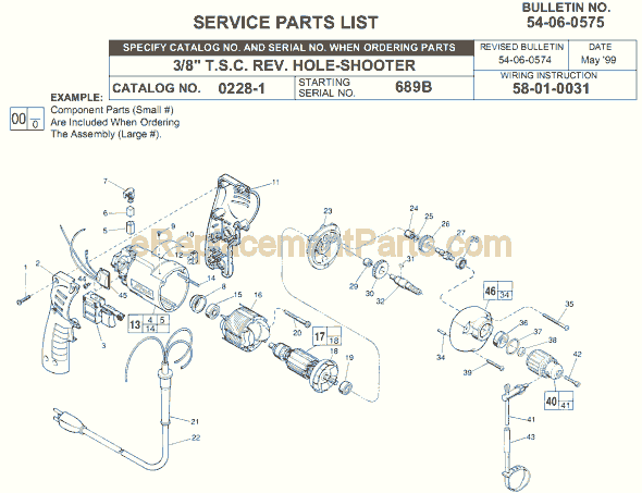 Milwaukee 0228-1 (SER 689B) Electric Drill / Driver Page A Diagram
