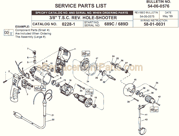 Milwaukee 0228-1 (SER 689C) Electric Drill / Driver Page A Diagram