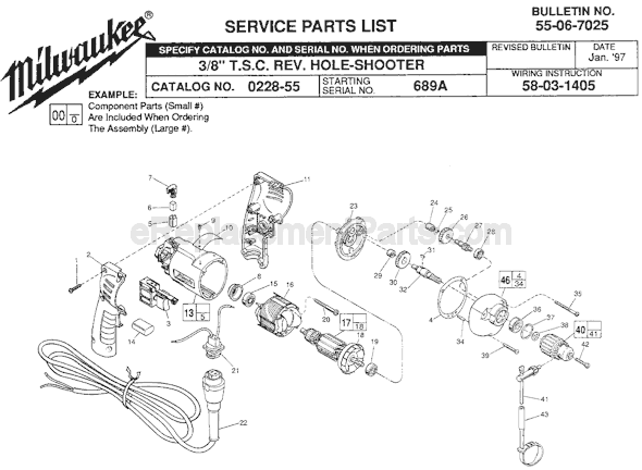 Milwaukee 0228-55 (SER 689A) Electric Drill / Driver Page A Diagram
