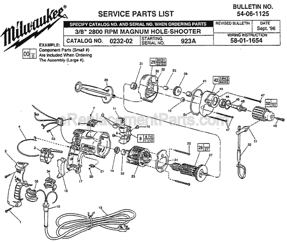 Milwaukee 0232-02 (SER 923A) Electric Drill / Driver Page A Diagram