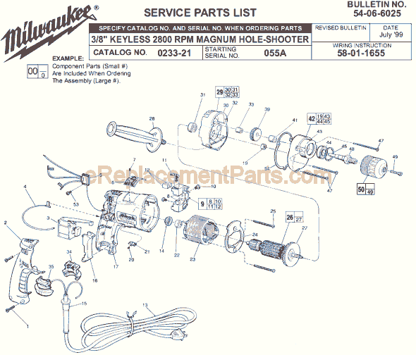 Milwaukee 0233-21 (SER 055A) Electric Drill / Driver Page A Diagram