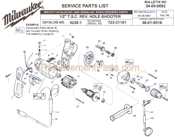 Milwaukee 0238-1 (SER 723-31101) Electric Drill / Driver Page A Diagram