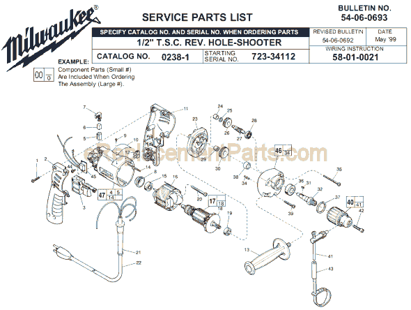 Milwaukee 0238-1 (SER 723-34112) Electric Drill / Driver Page A Diagram