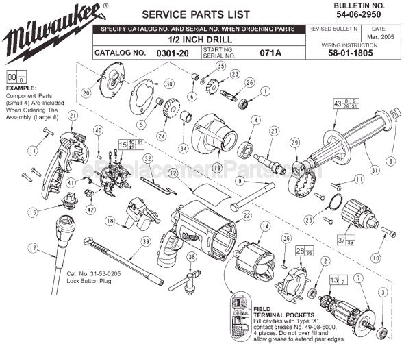 Milwaukee 0301-20 (SER 071A) Electric Drill / Driver Page A Diagram