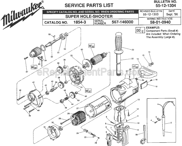 Milwaukee 1854-3 (SER 567-146000) Electric Drill / Driver Page A Diagram