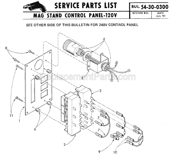 Milwaukee 23-35-0241 Mag Stand Control Panel Page A Diagram