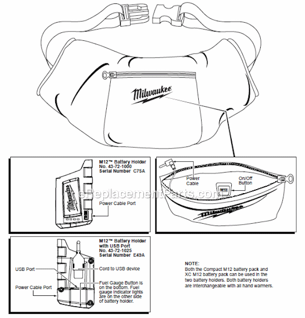 Milwaukee 2321-20 M12 Heated Hand Warmer Camouflage Page A Diagram