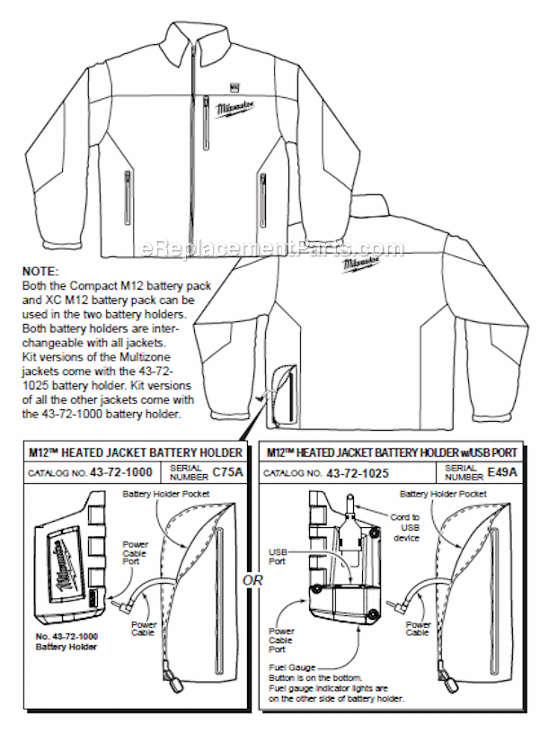 Milwaukee 2339L M12 Heated Jacket Page A Diagram
