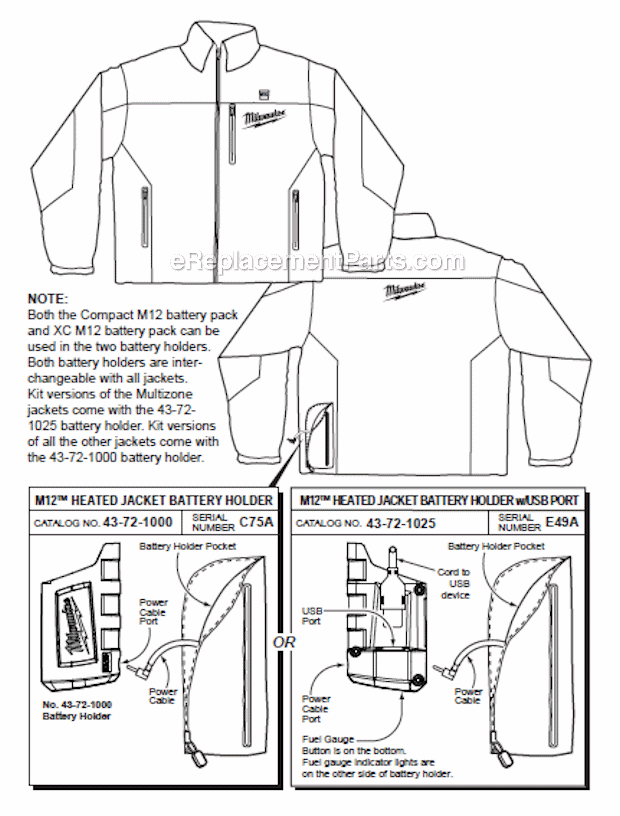 Milwaukee 23402X M12 Heated Jacket Page A Diagram