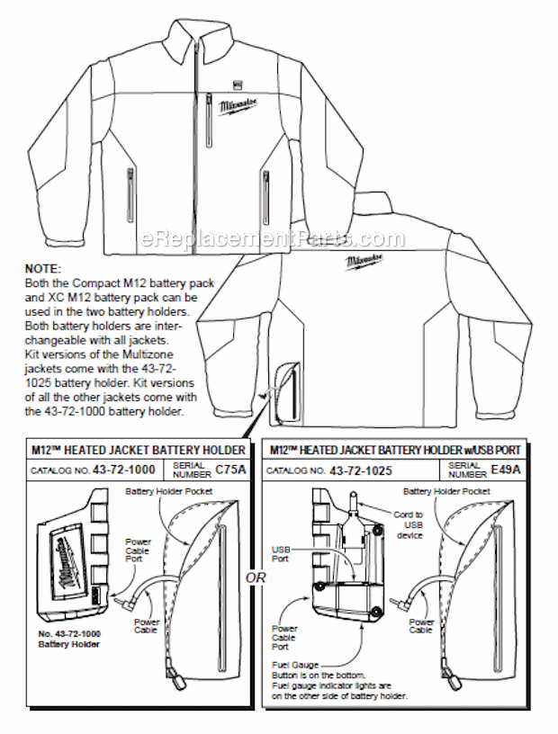 Milwaukee 2342L M12 Heated Jacket Page A Diagram