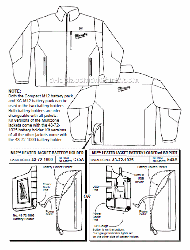 Milwaukee 2342M M12 Heated Jacket Page A Diagram