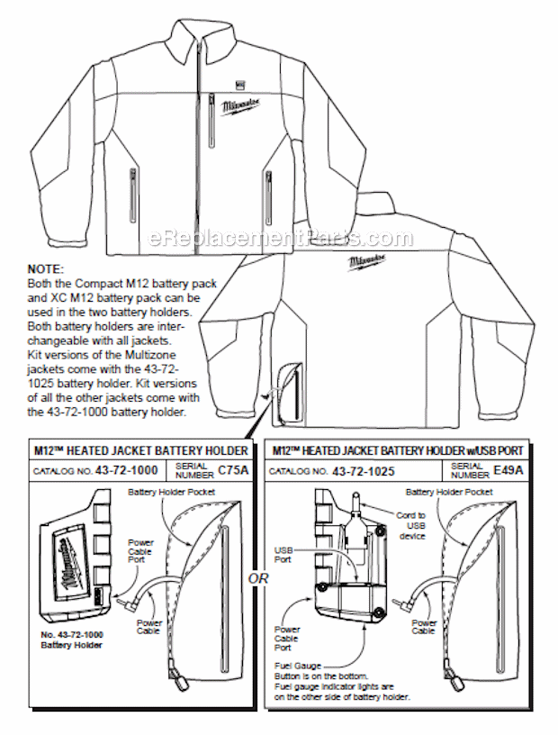 Milwaukee 2342XL M12 Heated Jacket Page A Diagram