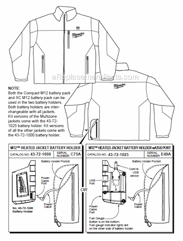 Milwaukee 23442X M12 Heated Jacket Page A Diagram