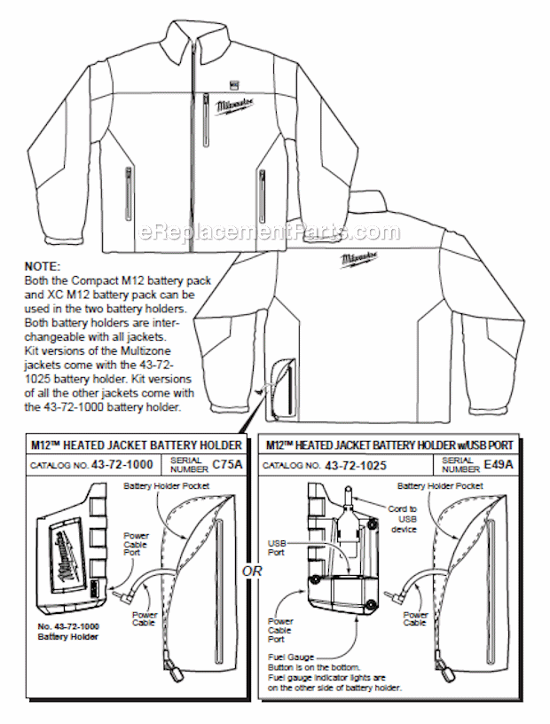 Milwaukee 23443X M12 Heated Jacket Page A Diagram