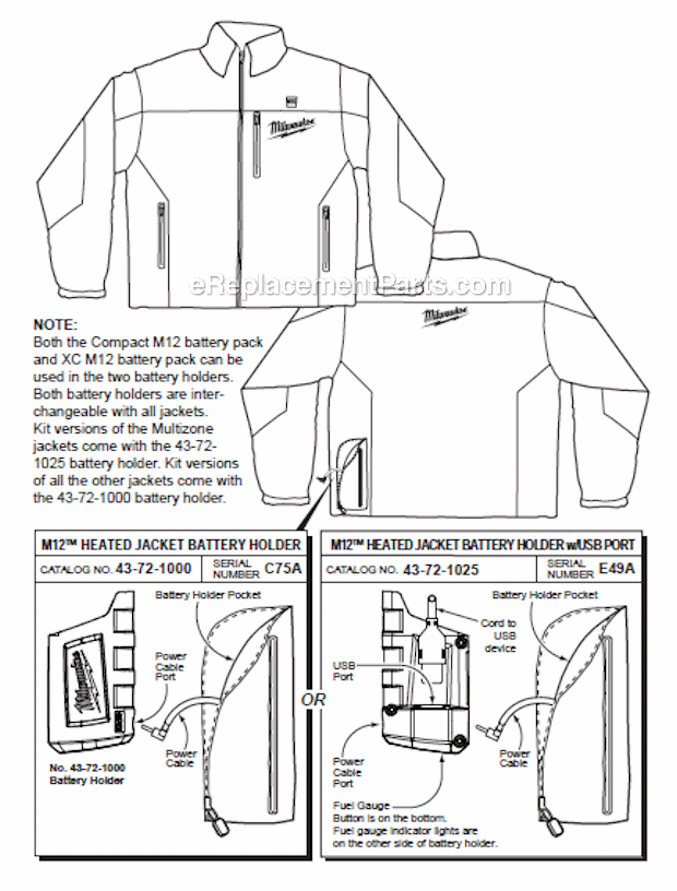 Milwaukee 23462X M12 Heated Jacket Page A Diagram
