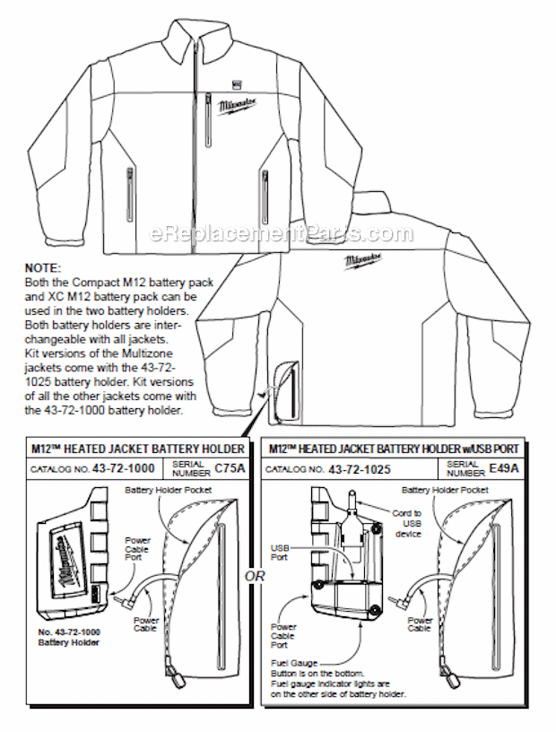 Milwaukee 23463X M12 Heated Jacket Page A Diagram