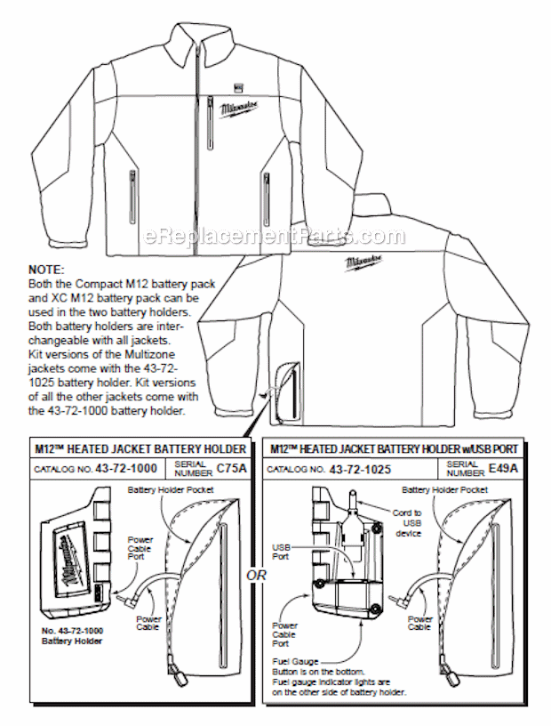 Milwaukee 23464X M12 Heated Jacket Page A Diagram