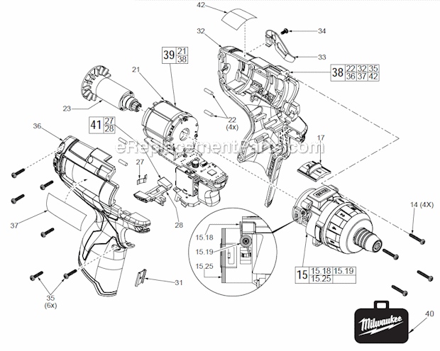 Milwaukee 240222 M12 Brushless Compact 2 Speed Screwdriver Page A Diagram