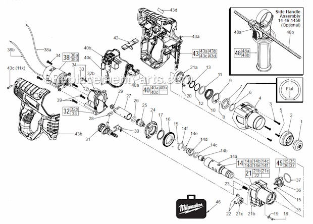 Milwaukee 241220 Cordless M12 SDS Rotary Hammer Page A Diagram