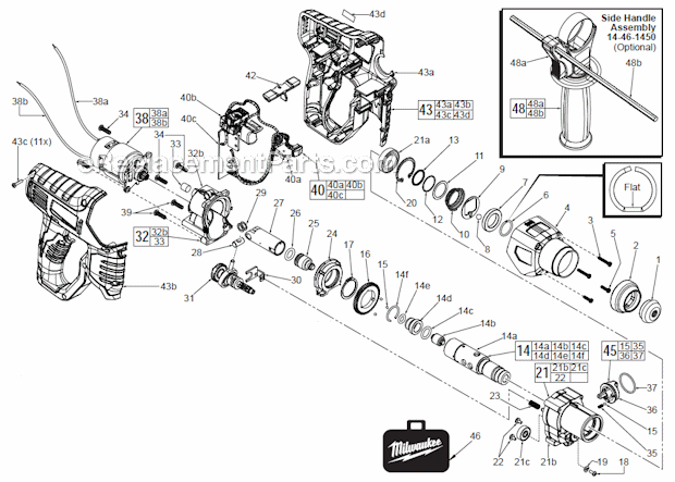 Milwaukee 241222XC Cordless M12 SDS Rotary Hammer Page A Diagram