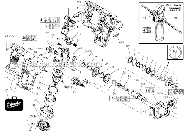 Milwaukee 2612-22 Cordless M18 SDS Rotary Hammer Page A Diagram