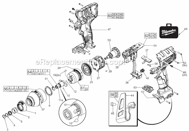 Milwaukee 2653-20 Hex Impact Driver Page A Diagram
