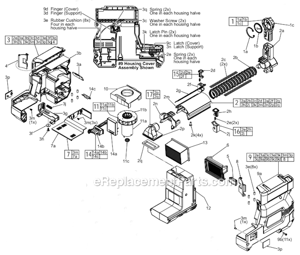 Milwaukee 2715-DE M18 HammerVAC Dust Extractor Page A Diagram