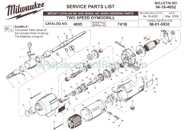 Milwaukee 4095 (SER 741B) Electric Drill Page A Diagram