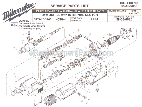 Milwaukee 4096-4 (SER 798A) Electric Drill Page A Diagram