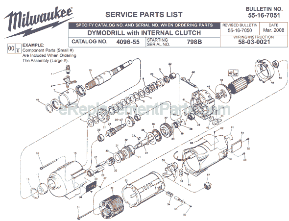 Milwaukee 4096-55 (SER 798B) Electric Drill Page A Diagram