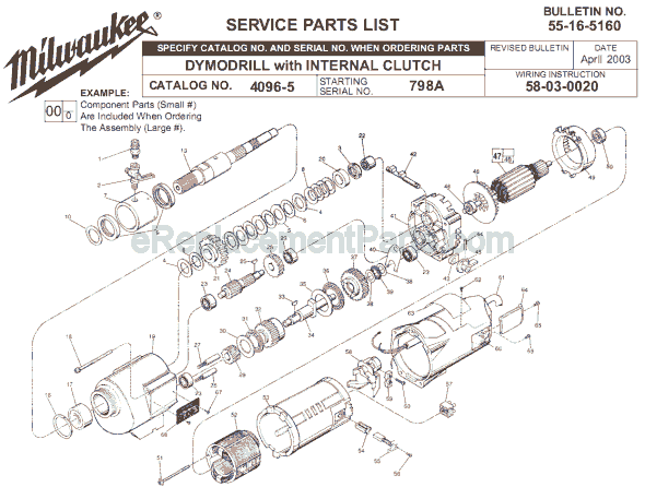 Milwaukee 4096-5 (SER 798A) Electric Drill Page A Diagram