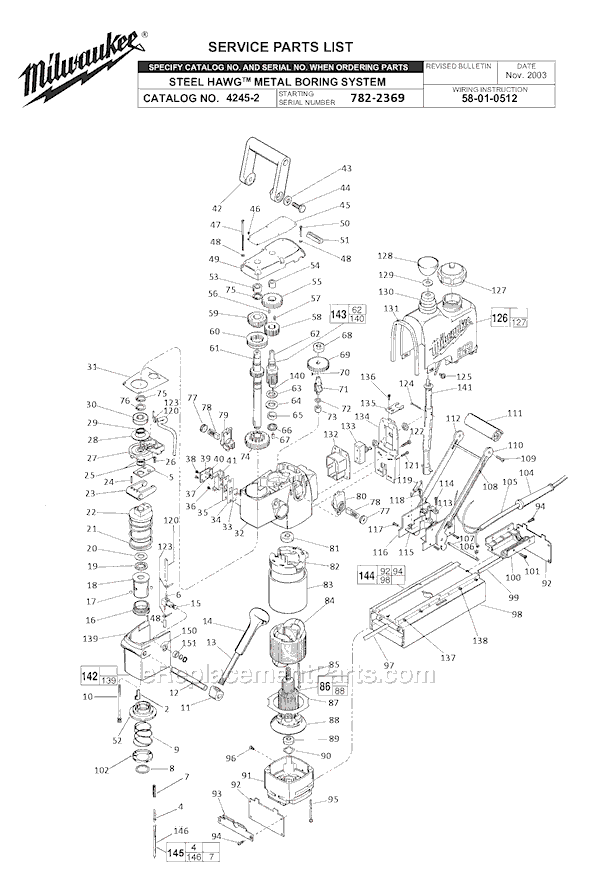 Milwaukee 4245 (SER 782-2369) Electric Drill Page A Diagram