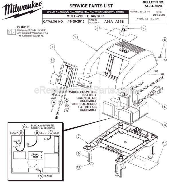 Milwaukee 48-59-2818 A96B Charger  Page A Diagram