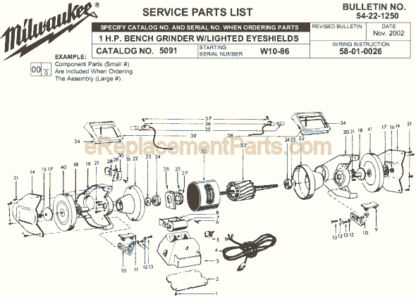 Milwaukee 5091 (SER W10-86) Grinder Page A Diagram