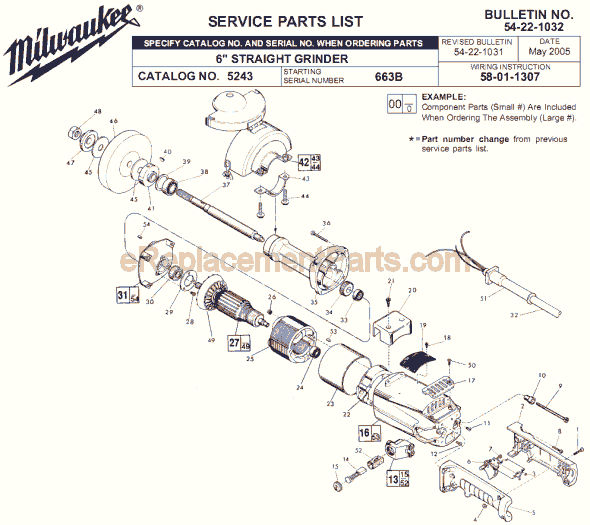 Milwaukee 5243 (SER 663B) Grinder Page A Diagram