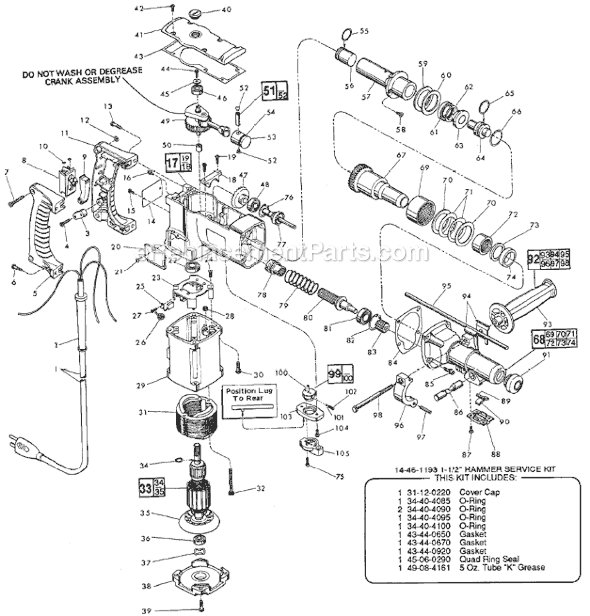 Milwaukee 5347 (SER 688-54522) 1-1/2" Rotary Hammer Page A Diagram