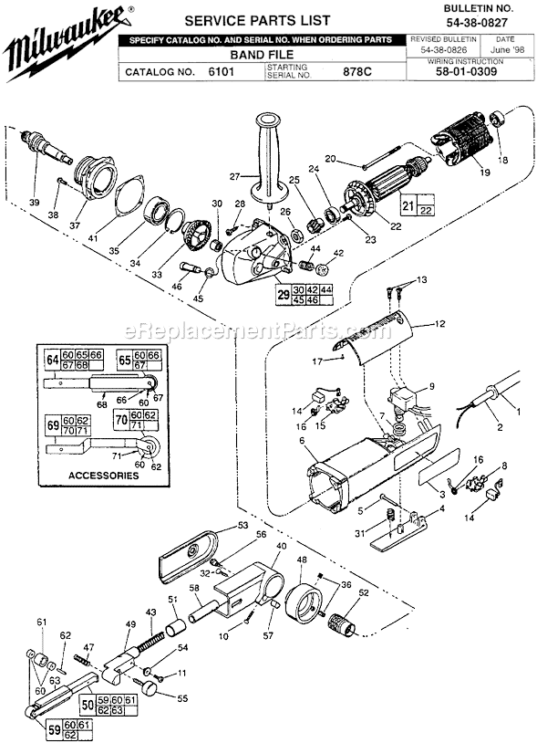 Milwaukee 6101 (SER 878C) 5.5 Amp Bandfile Page A Diagram