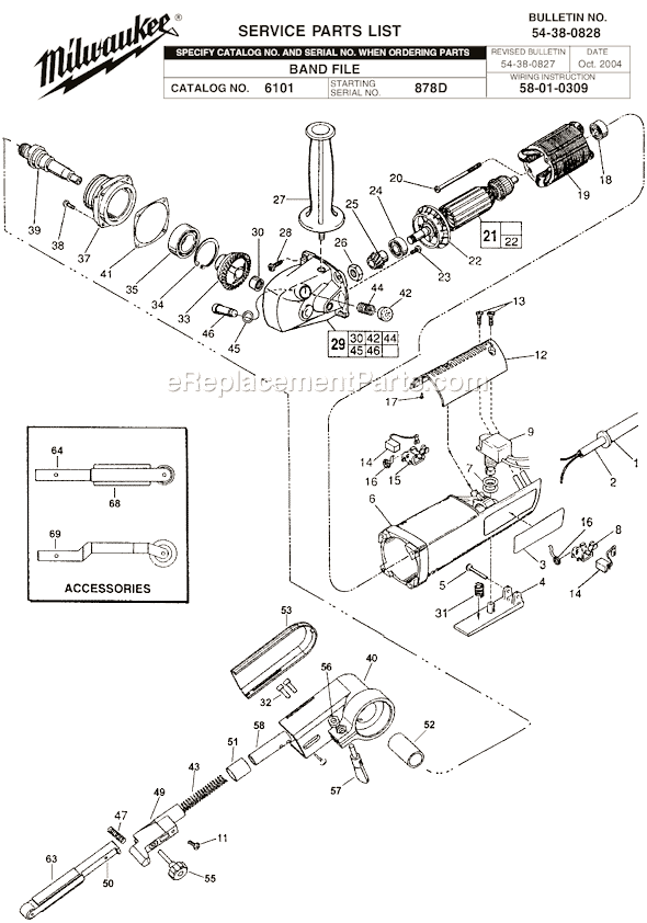 Milwaukee 6101 (SER 878D) 5.5 Amp Bandfile Page A Diagram