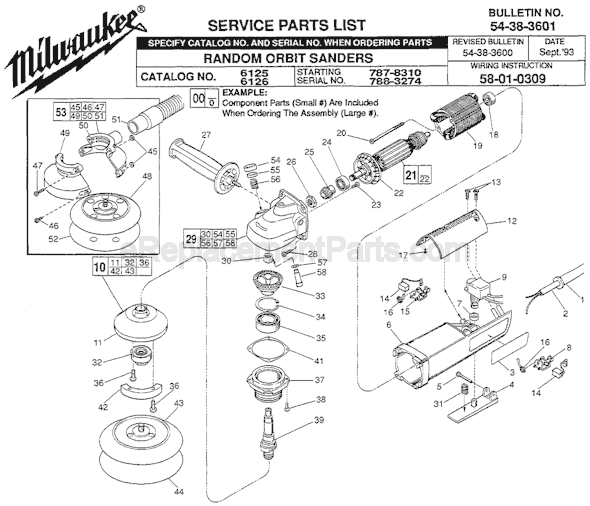 Milwaukee 6126 (SER 788-3274) Sander Page A Diagram