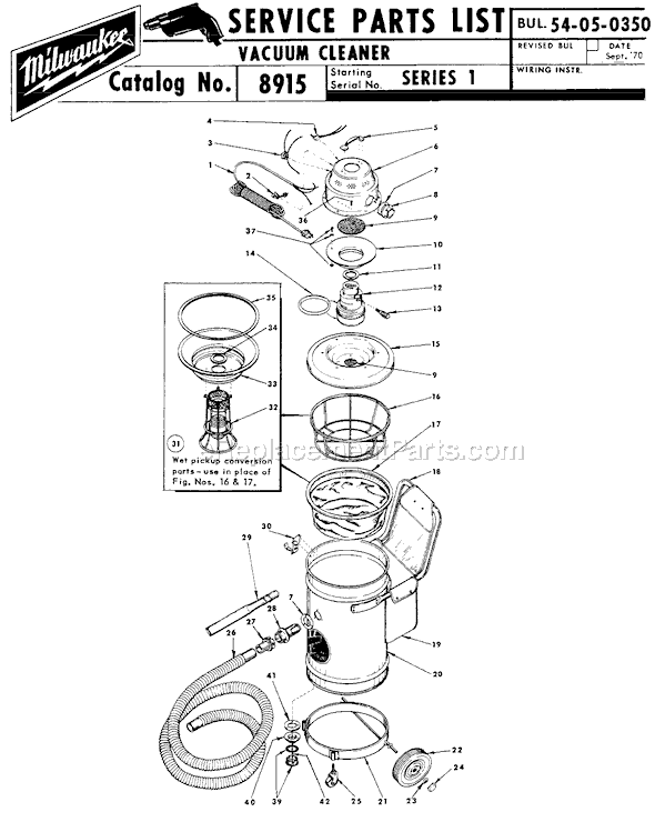 Milwaukee 8915 SERIES 1 Vacuum Cleaner Page A Diagram