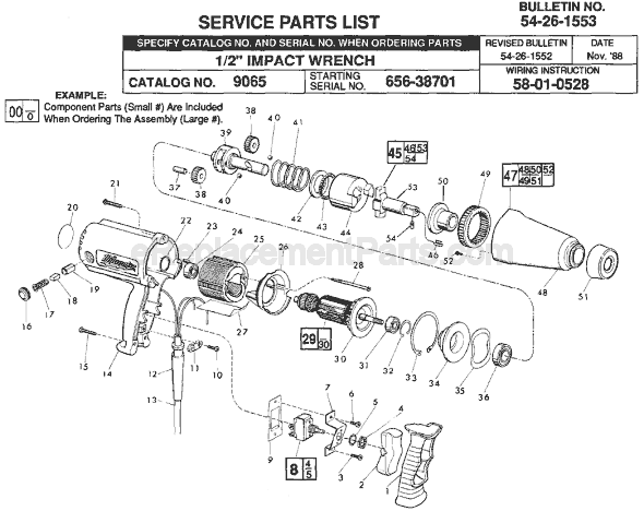 Milwaukee 9065 (SER 656-38701) Impact Wrench Page A Diagram