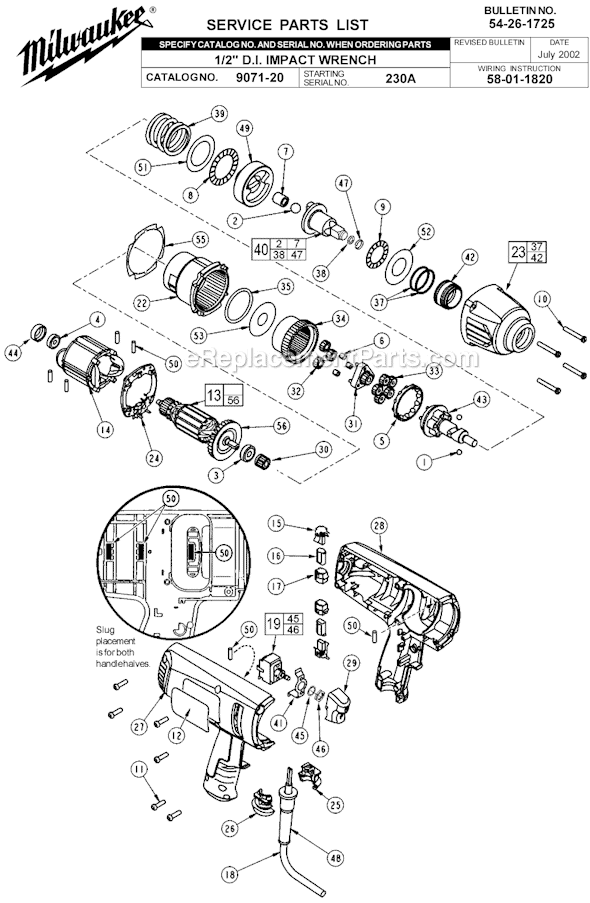 Milwaukee 9071-20 (SER 230A) 1/2 in. Impact Wrench Page A Diagram