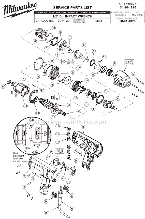 Milwaukee 9071-20 (SER 230B) 1/2 in. Impact Wrench Page A Diagram