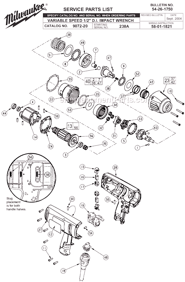 Milwaukee 9072-20 (SER 238A) 1/2 in. VSR Impact Wrench Page A Diagram