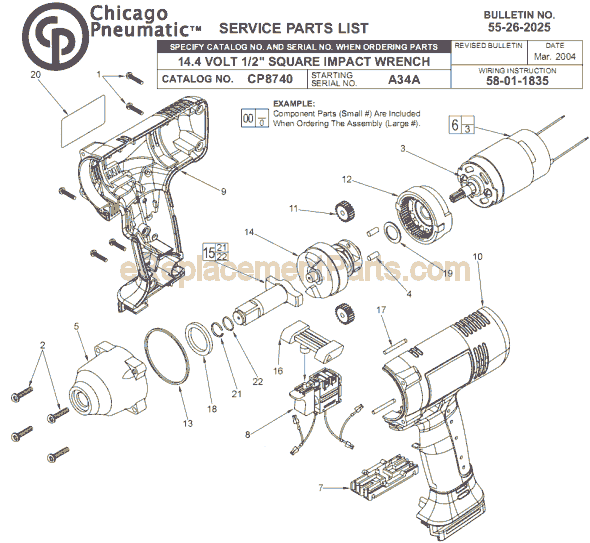 Milwaukee CP8740 (SER (9086-68) A34A) Impact Wrench Page A Diagram
