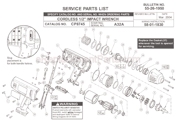 Milwaukee CP8745 (9079-68) (SER A32A) Impact Wrench Page A Diagram
