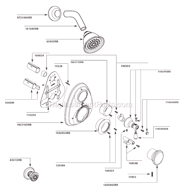 Moen 263ORB (Before 7-23-07) Vertical Spa System Page A Diagram